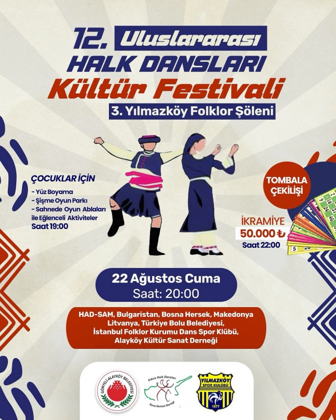 12. Uluslararası Halk Dansları Kültür Festivali ve 3. Yılmazköy Folklor Şöleni bu akşam...
