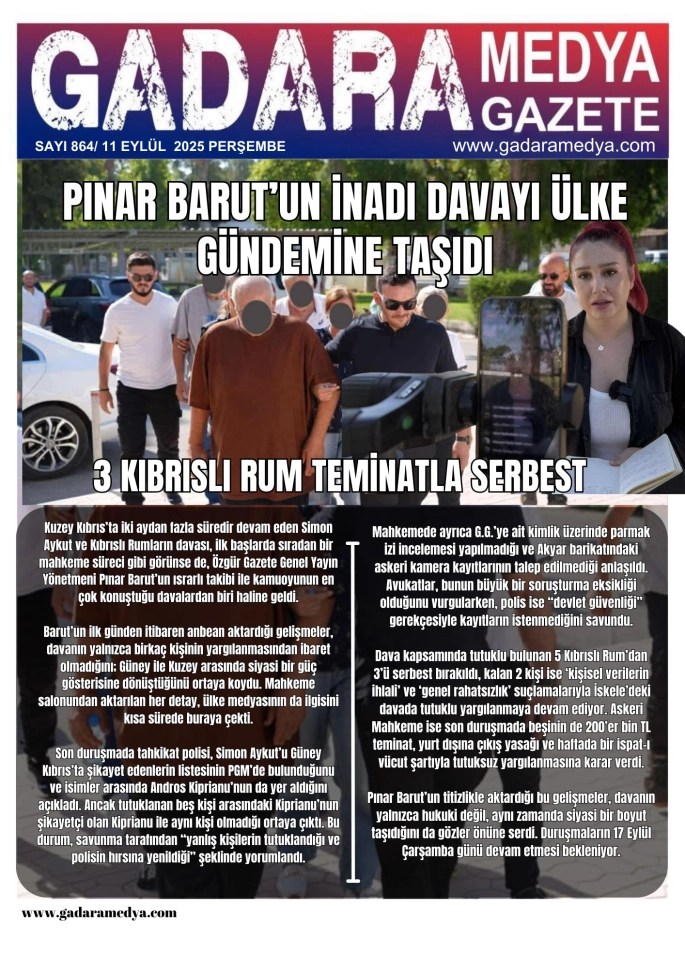 3 kıbrıslı rum teminatla serbest