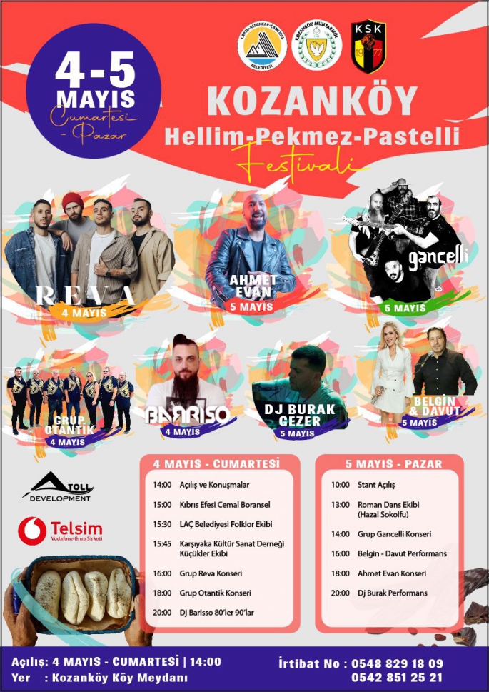  4. Kozanköy Hellim, Pekmez, Pastelli Festivali 4-5 Mayıs'ta...