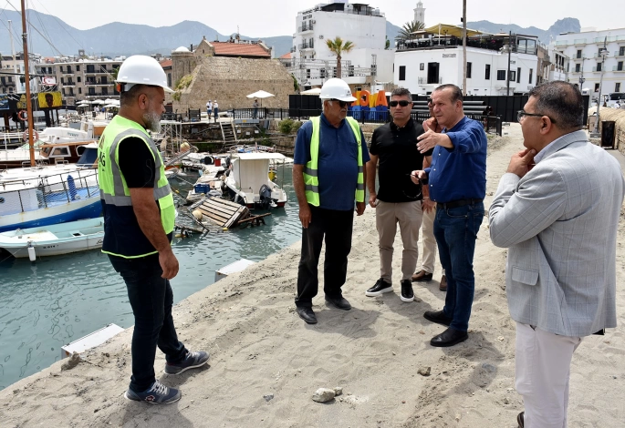Ataoğlu, Girne Antik Limanı 3’üncü etap çalışmalarını yerinde inceledi, bilgiler aldı açıklamalarda bulundu…