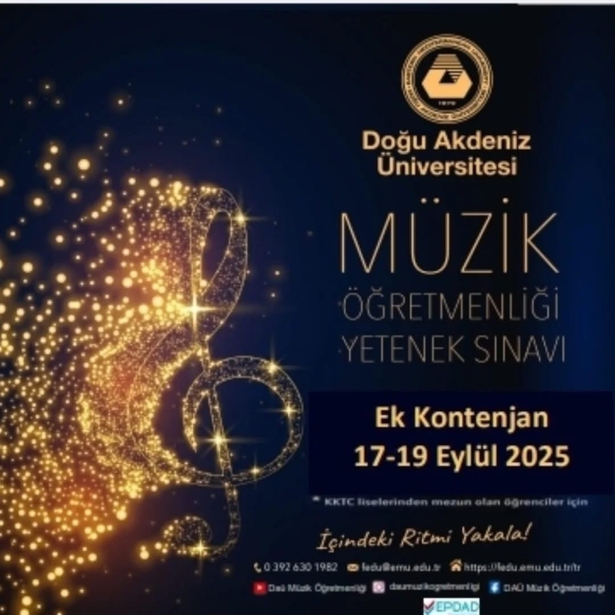 DAÜ Müzik Öğretmenliği, lisans programı için ek kontenjan yetenek sınavı yapılıyor