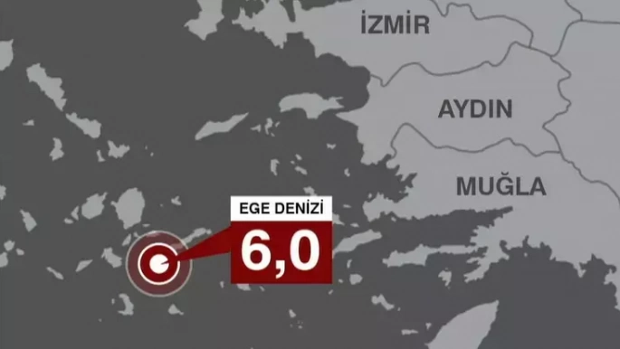 Ege’de 6 büyüklüğünde deprem