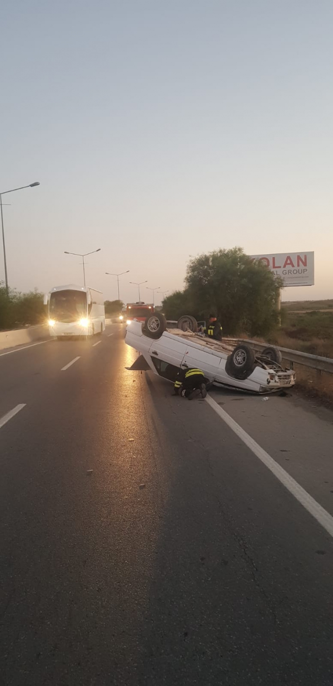 Ercan yolunda feci kaza 