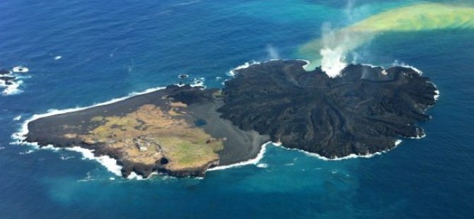 Japonya açıklarında yanardağdan püsküren kül, Tokyo'nun güneyindeki Nii-jima Adası çevresine ulaştı