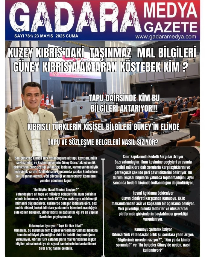 Kıbrıslı Türklerin Kişisel Bilgileri Güney’in Elinde: Tapu ve Sözleşme Belgeleri Nasıl Sızıyor?