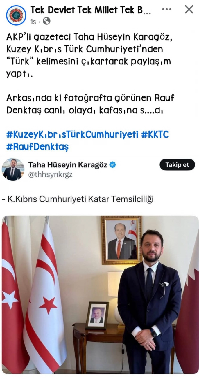 KKTC’nin adından “Türk” ibaresini çıkaran Gazeteci Karagöz’e tepki yağdı