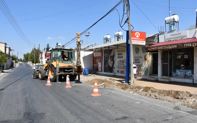  Mesarya Belediyesi kaldırım ve drenaj hattı çalışması başlattı