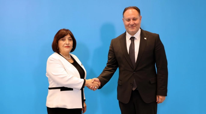 ÖZTÜRKLER, TÜRKPA GENEL KURULU ÖNCESİ AZERBAYCAN MİLLİ MECLİSİ BAŞKANI GAFAROVA İLE GÖRÜŞTÜ