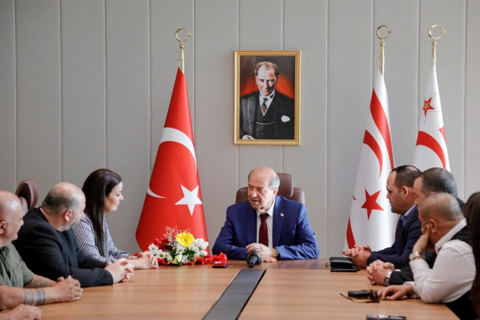 Tatar, Gönyeli Spor Kulübü Başkanı Baştaş ve Yönetim Kurulu'nu kabul etti