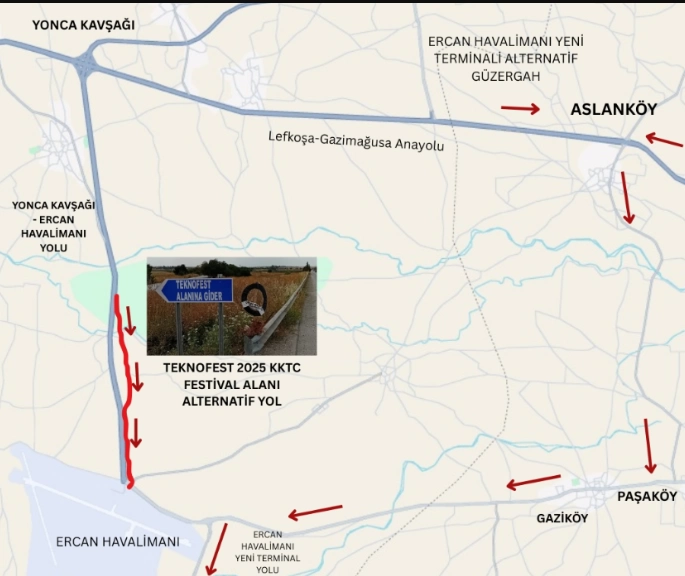 TEKNOFEST 2025 KKTC için alternatif güzergah oluşturuldu